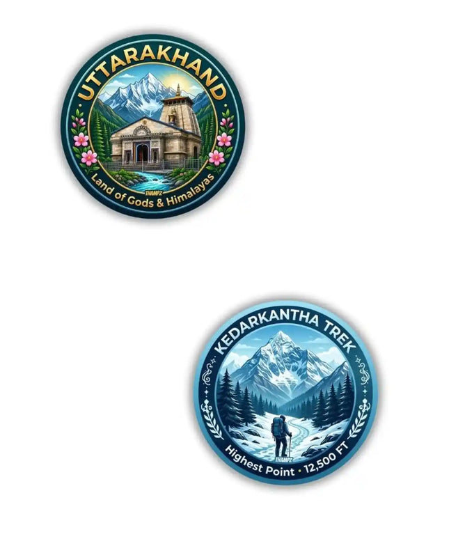 Uttarakhand  Kedarkantha Trek Metal Pin Badges Set of 2  Himalayan Adventure Souvenir Collection