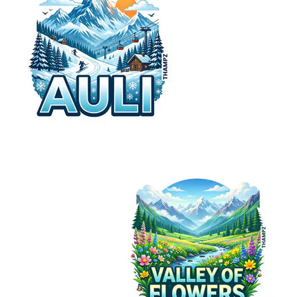 Valley of Flowers & Auli Fridge Magnet – Uttarakhand Travel Souvenir & Collectible