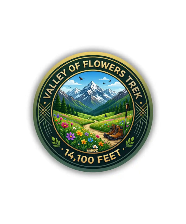 Valley of Flowers Trek Himalayan Wildflower Pin Badge – Adventure Travel Souvenir