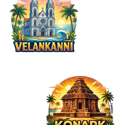 Velankanni Konark Sun Temple 3D Embossed Flexible Fridge Magnet