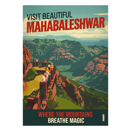 Visit Beautiful Mahabaleshwar Vintage Travel Poster