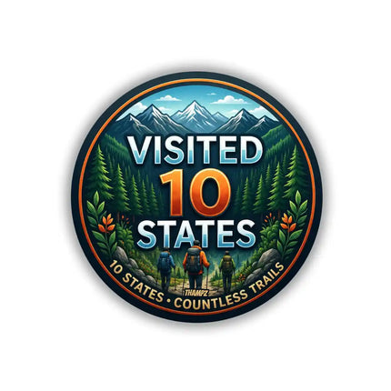 Visited 10 States Adventure Pin Badge – Travel Milestone Souvenir