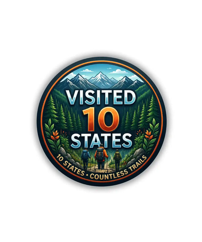 Visited 10 States Adventure Pin Badge – Travel Milestone Souvenir