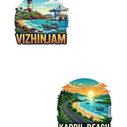Vizhinjam & Kappil Beach Fridge Magnet – Kerala Coastal Travel Souvenir & Collectible