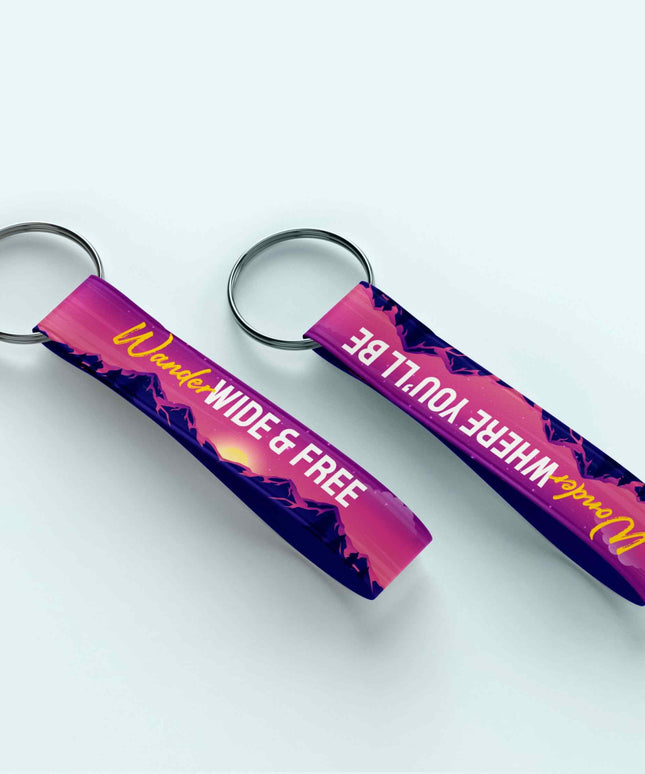 Wander Wide & Free Keyring – Adventure Travel Edition