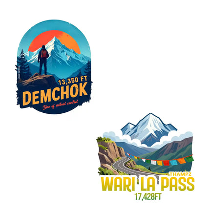 warilla pass  demchok 3d embossed vinyl stickers combo set of 2 premium die cut travel souvenir