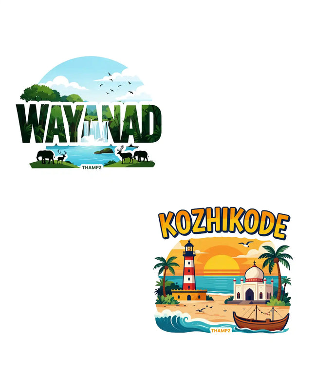wayanad  kozhikode kerala 3d embossed flexible fridge magnet combo set of 2 05mm premium travel souvenir
