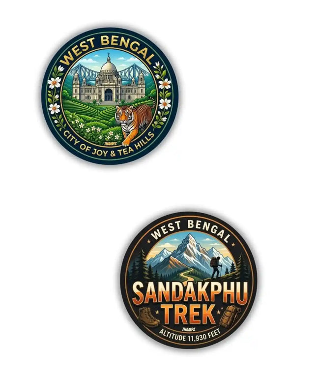 West Bengal  Sandakphu Trek Metal Pin Badges Set of 2  Himalayan Adventure Souvenir Collection