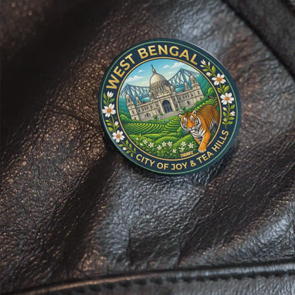 West Bengal Victoria Memorial & Royal Bengal Tiger Pin Badge – Heritage Travel Souvenir