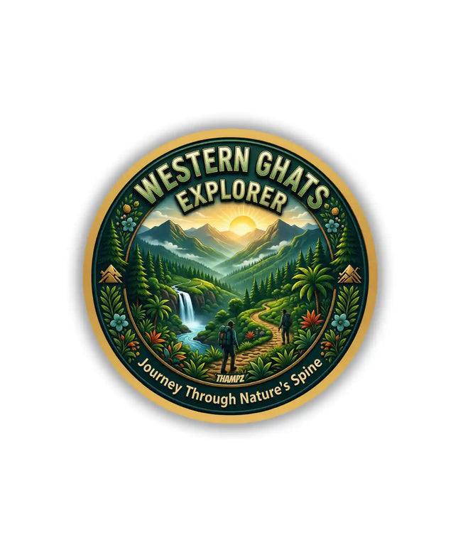 Western Ghats Explorer Waterfall Trail Pin Badge – Nature Travel Souvenir