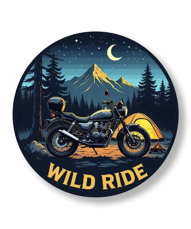 Wild Ride – Motorcycle Camping Round Pin Badge