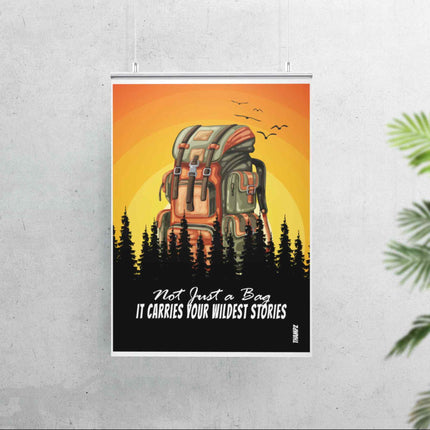 Wildest Stories Backpack Poster Adventure Travel Artwork