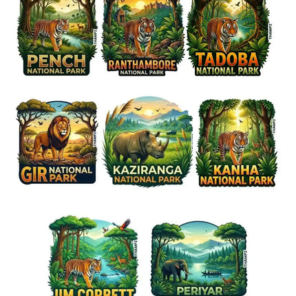 Wildlife Wonders of India 3D Embossed Flexible Fridge Magnets (Set of 8) – Wildlife Travel Souvenir Set