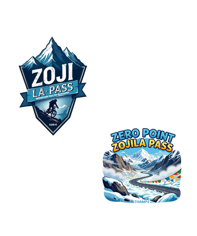 zojila pass  zero point 3d embossed vinyl stickers combo set of 2 premium die cut travel souvenir