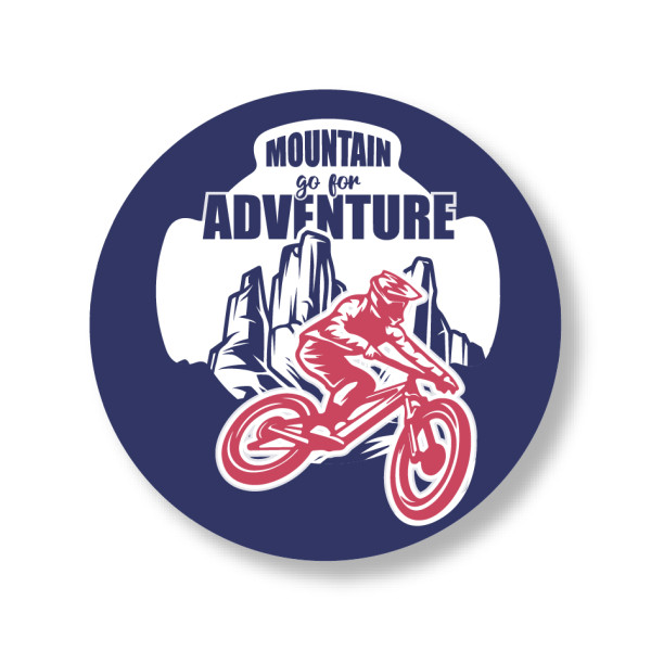 Mountain Go for Adventure – Cycling & Outdoor Round Pin Badge - Badge