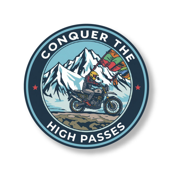 Conquer the High Passes – Himalayan Rider Round Pin Badge - Badge