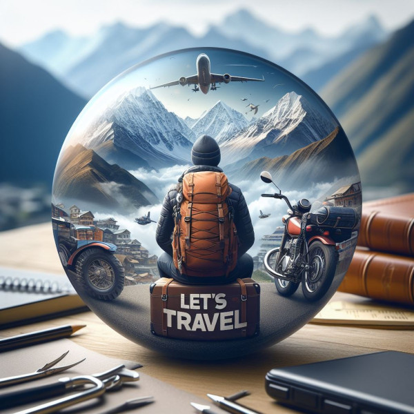 Let’s Travel – Adventure Backpacker Round Pin Badge - Badge