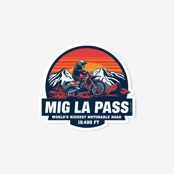 Mig La Souvenir Sticker–World’s Highest Motorable Road - Die-Cut Sticker