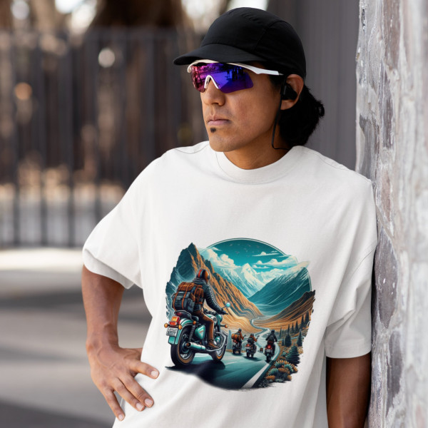 Ride Beyond Borders Oversized White T-Shirt - XL