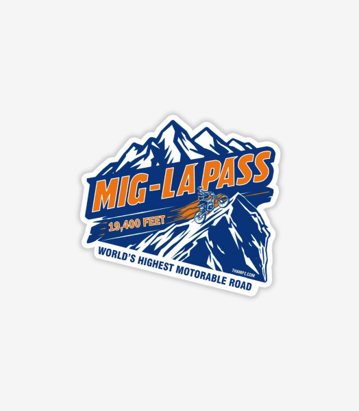 Mig-La Pass Sticker– World’s Highest Motorable Road - Die-Cut Sticker
