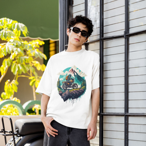Conquer the Mountains - Riders Oversized White T-Shirt - XL