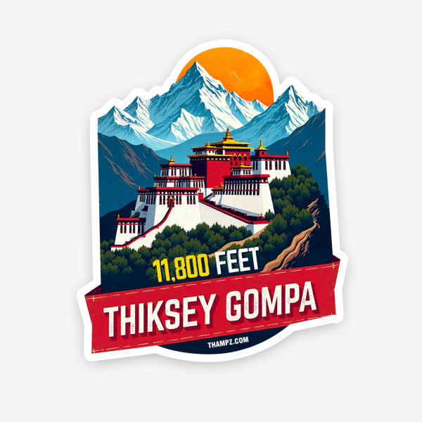 Thiksey Gompa Travel Sticker - Die-Cut Sticker